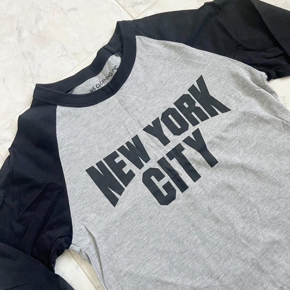 New York City 3/4 Sleeve Baseball Tee Shirt Women Small (S)